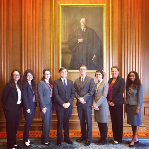 Yale Law Students in 2017, including Allison (second from left) and Greg (fourth from left). Photo was taken during a NALSA trip to the Supreme Court in March. Additional NALSA members include, from left to right, Taylor Jones, Robin Tipps, Becca Loomis, Chelsea Colwyn, and Shannon Prince.